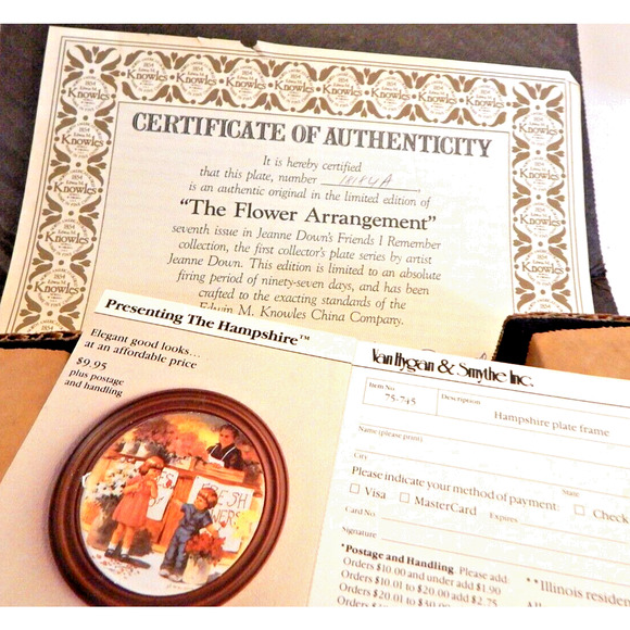 “The Flower Arrangement” by Jeanne Down Plate (Knowles) 1986 - Picture 3 of 5